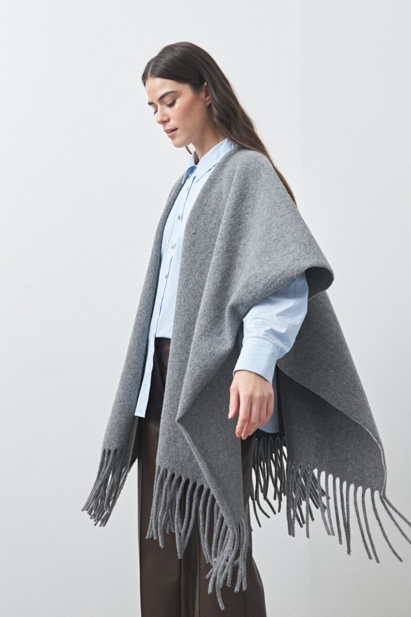 PONCHO FAVA Gris Melange