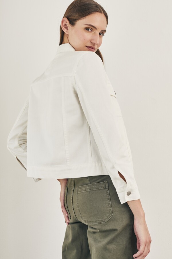 Campera Denim Blanco