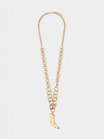 Collar Largo De Eslabones Con Colgante beige