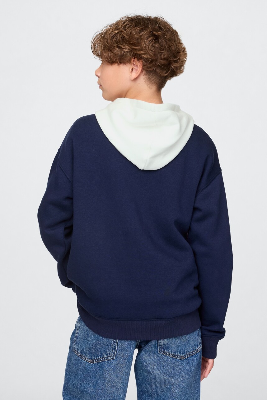 Buzo Canguro Logo Gap Americana Niño New Off White