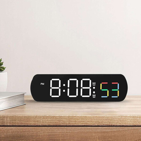 Reloj digital LED de escritorio Negro