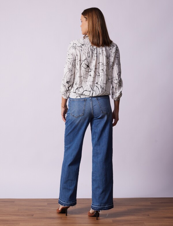 Blusa Botones BLANCO/NEGRO