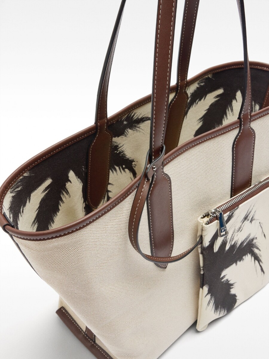 Bolso Shopper De Tejido Reversible crudo