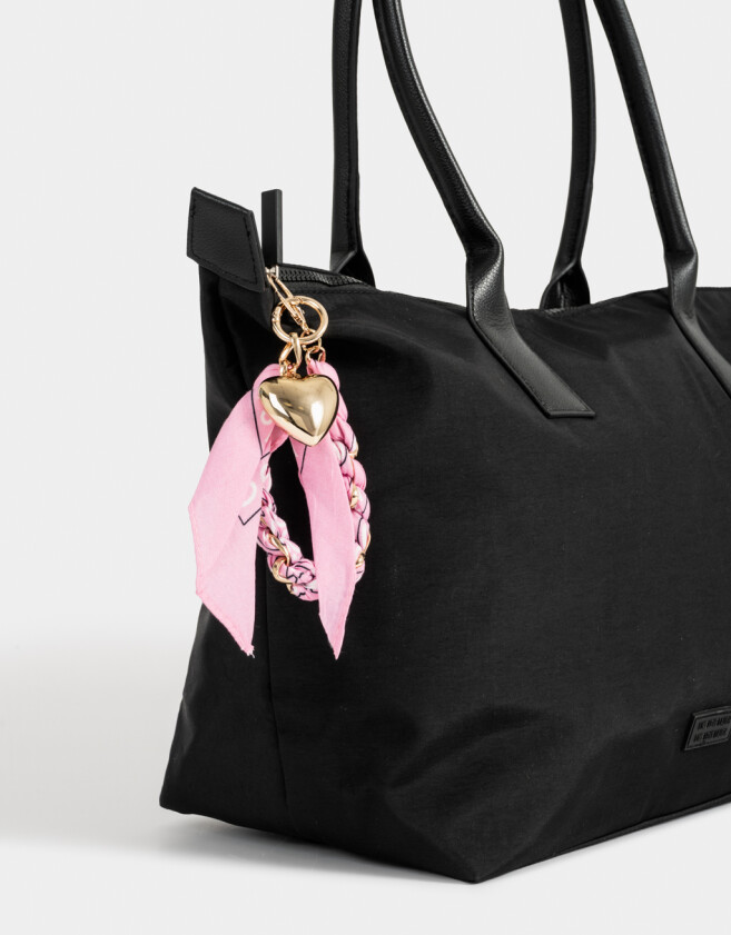 Llavero Metal Llavero Y Charm Con Trenza Bandana - Rosa Claro