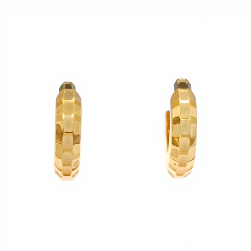 Caravanas aros de oro martillados- Oro bajo - Sin piedra- CA8105 sinpiedra