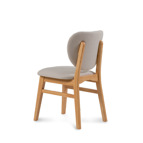 Silla Cleo - Cedro - Respaldo tapizado - Tela Rústica Natural 93