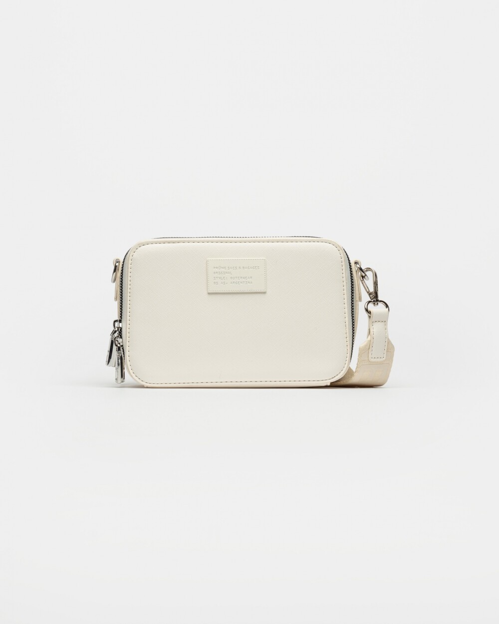 Bandolera New Penny en efecto cuero zaffiano Blanco