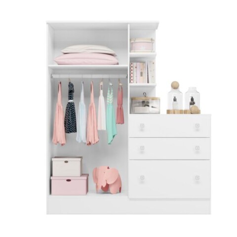 Ropero Abba Con Cómoda 2 Puertas 3 Cajones 4070 Qmovi Blanco Ropero Abba Con Cómoda 2 Puertas 3 Cajones 4070 Qmovi Blanco