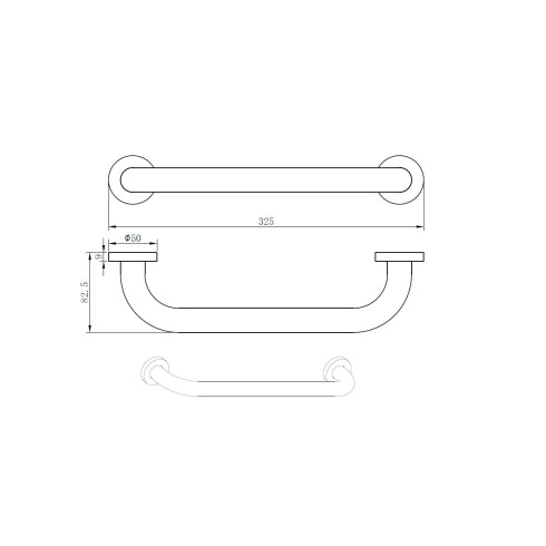 AGARRADERA METALICA 28CM PARA BAÑO LINEA ROMA BRUSHED NICKEL GRIS-BRUSHED NICKEL