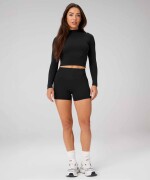 Polo Manga Larga Seamless Long-Sleeve Essential Tee Mujer Black