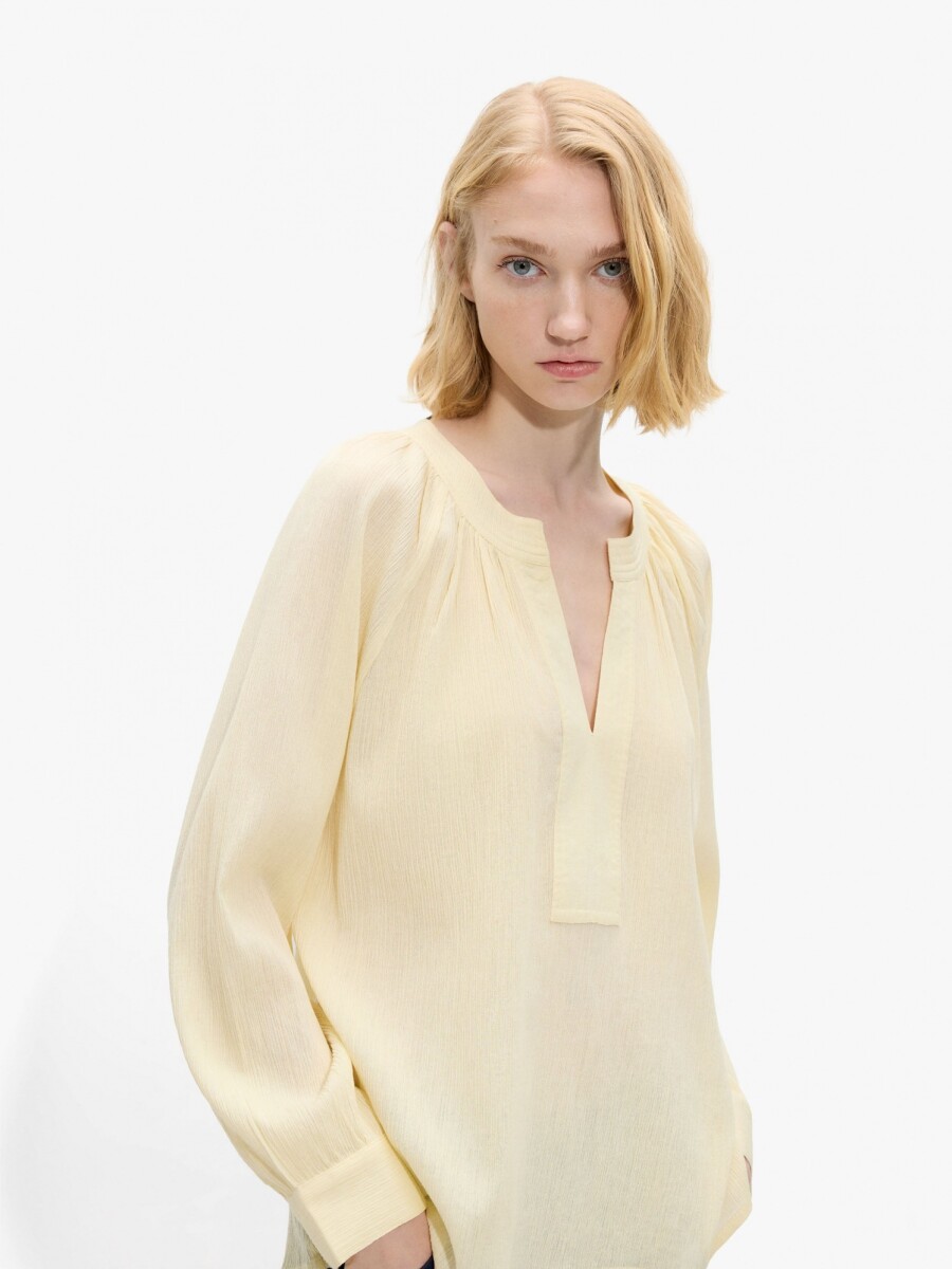 Blusa Lisa Con Textura 100% Algodón crudo