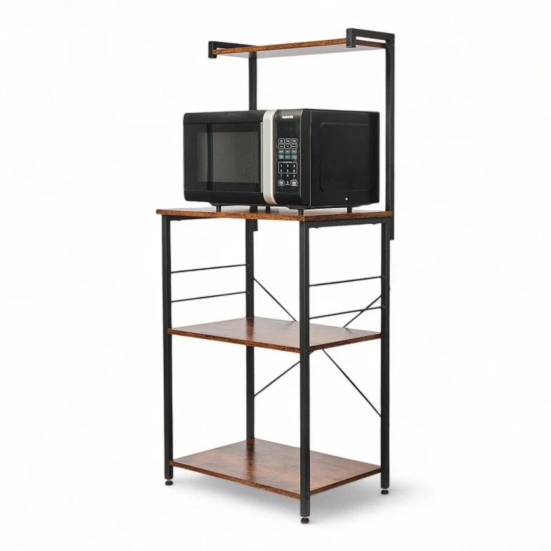 Mueble auxiliar Rack organizador 4 niveles de cocina Hierro y MDF Sin Color