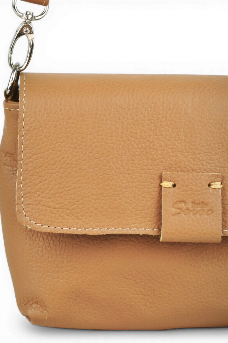 Morral con solapa chico Tostado