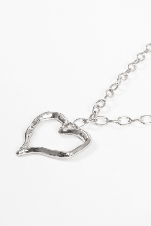 Collar dije cora texture plateado