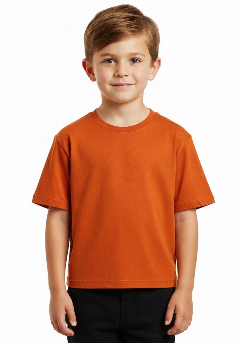 Remera Básica Infantil en Algodón - Naranja 