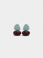 Pendientes Cortos Con Resina multicolor