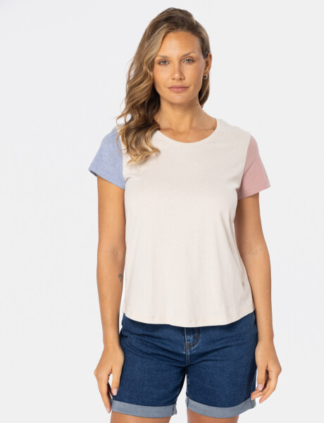 REMERA BLOQUE DE COLOR Beige