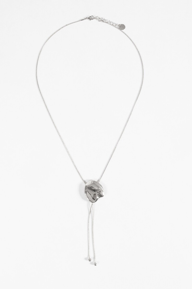 Collar regulable metallic plateado