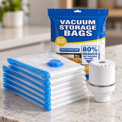 Pack x12 Bolsas de almacenamiento al vacio guardado ropa con bomba electrica IMBACK Pack x12 Bolsas de almacenamiento al vacio guardado ropa con bomba electrica IMBACK