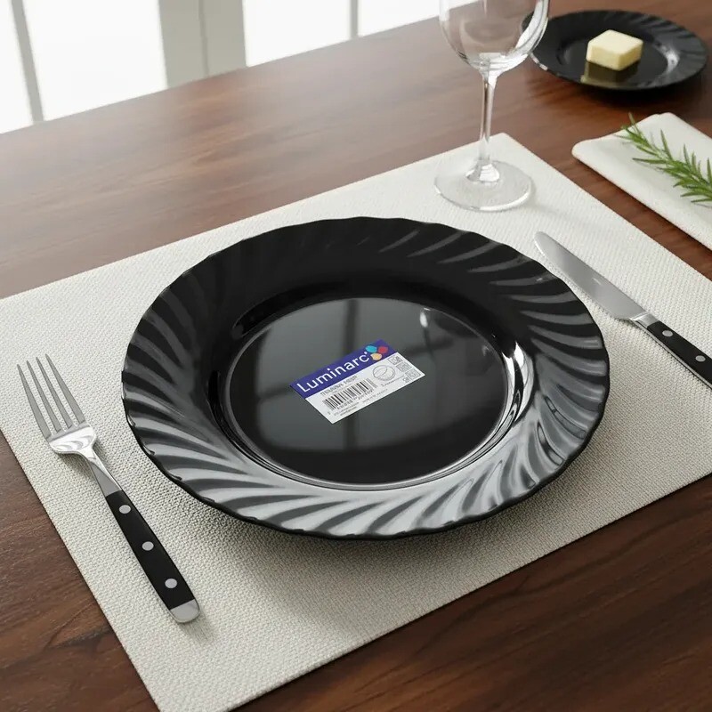 Plato Llano Negro 24cms -Trianon - Luminarc Plato Llano Negro 24cms -Trianon - Luminarc
