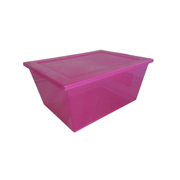 CAJA PLASTICA MYBOX 15 LTS. ROSADO 37X25X20 CM. ROJO