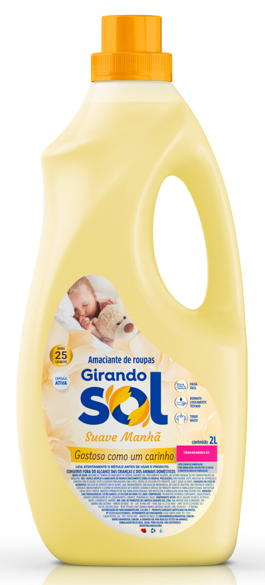 SUAVIZANTE PARA ROPA GIRANDO SOL 2 LT TRADICIONAL SUAVE 