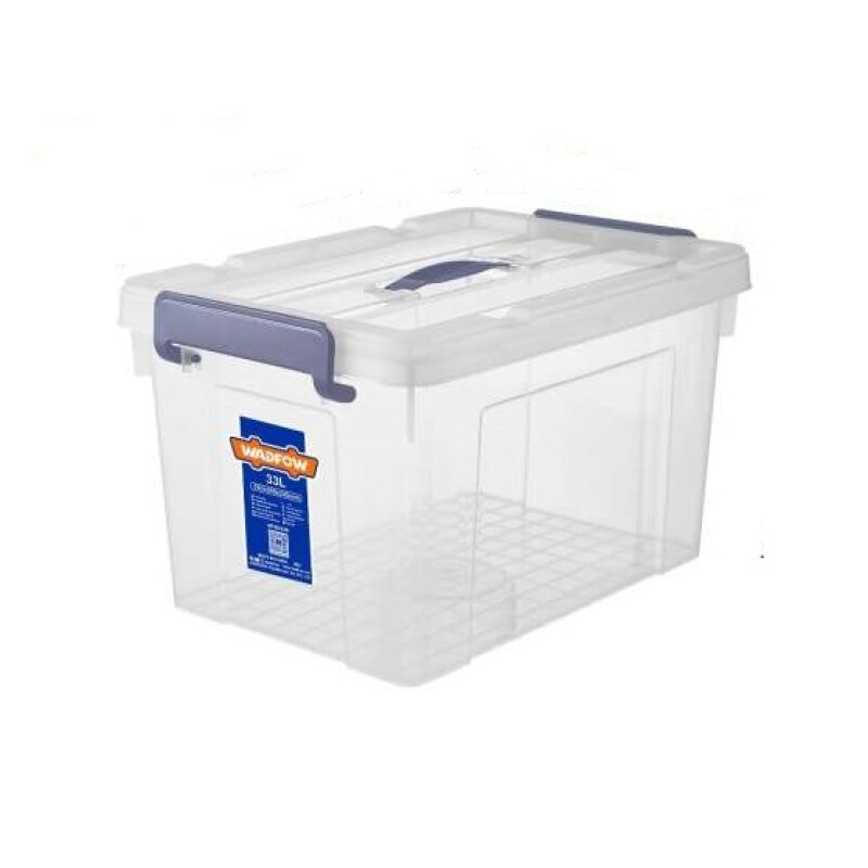 CAJA CONTENEDOR PLASTICO APILABLE TRANSPARENTE 33LT WADFOW WTB2335 CAJA CONTENEDOR PLASTICO APILABLE TRANSPARENTE 33LT WADFOW WTB2335