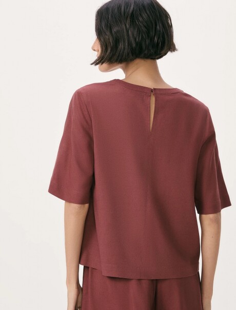 BLUSA MANGA CORTA DE LINO BLUSA FEM