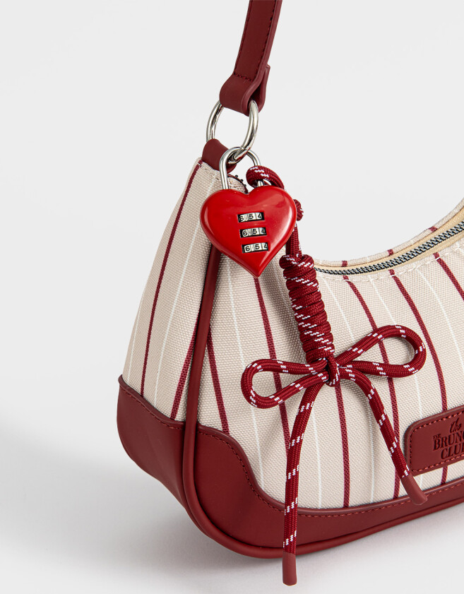 Bandoleras Bandolera Hobo Con Charm "campus Club" - Estampado Rayas