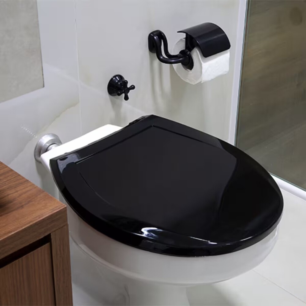 Tapa inodoro Oval plástica Negro Tapa Inodoro Oval Plástica Negro