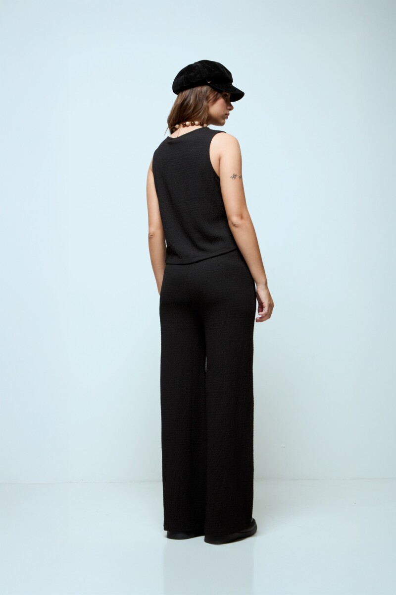 Pantalón texturado negro