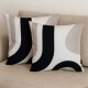 Set x2 funda de almohadones lisa 43 x 43 cm RAYAS NEGRO Y GRIS