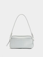 Bolso De Hombro De Textura Suave M blanco