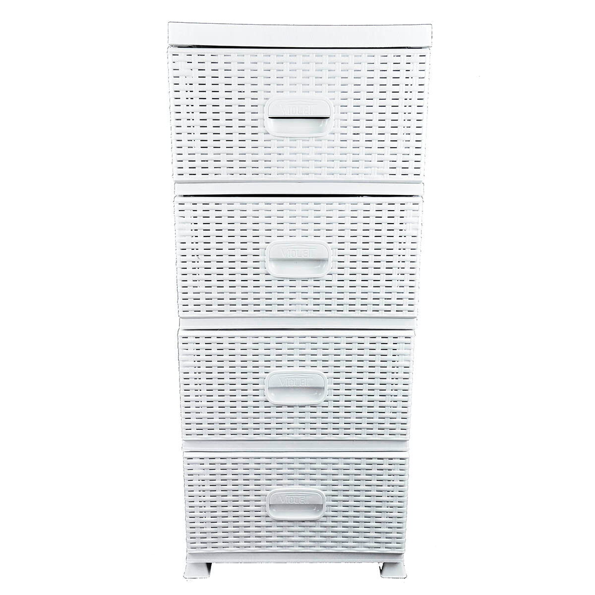 Gavetero cajonera simil ratán - BLANCO 