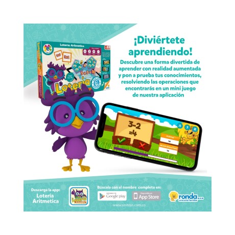 Juego de mesa Lotería Aritmética Ronda con realidad aumentada Juego de mesa Lotería Aritmética Ronda con realidad aumentada