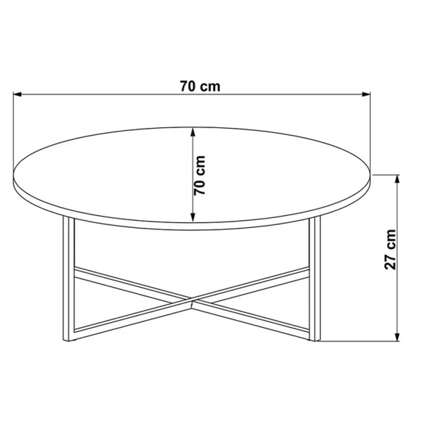 Mesa De Centro Circa Baja Madera Hierro 70cm Diámetro MESA DE CENTRO CIRCA BAJA