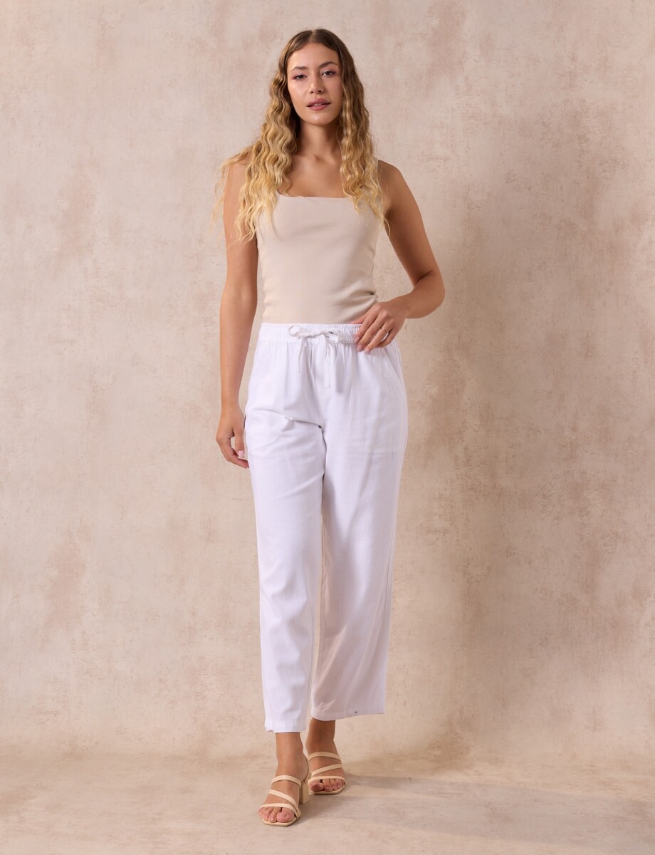 Pantalon Lino - Blanco 