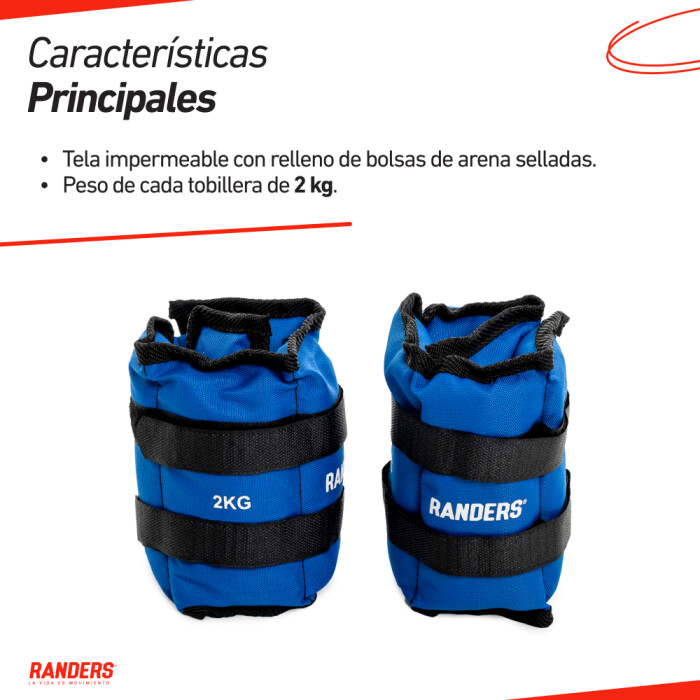 Par De Tobilleras / Muñequeras 2KG - Randers Par De Tobilleras / Muñequeras 2KG - Randers