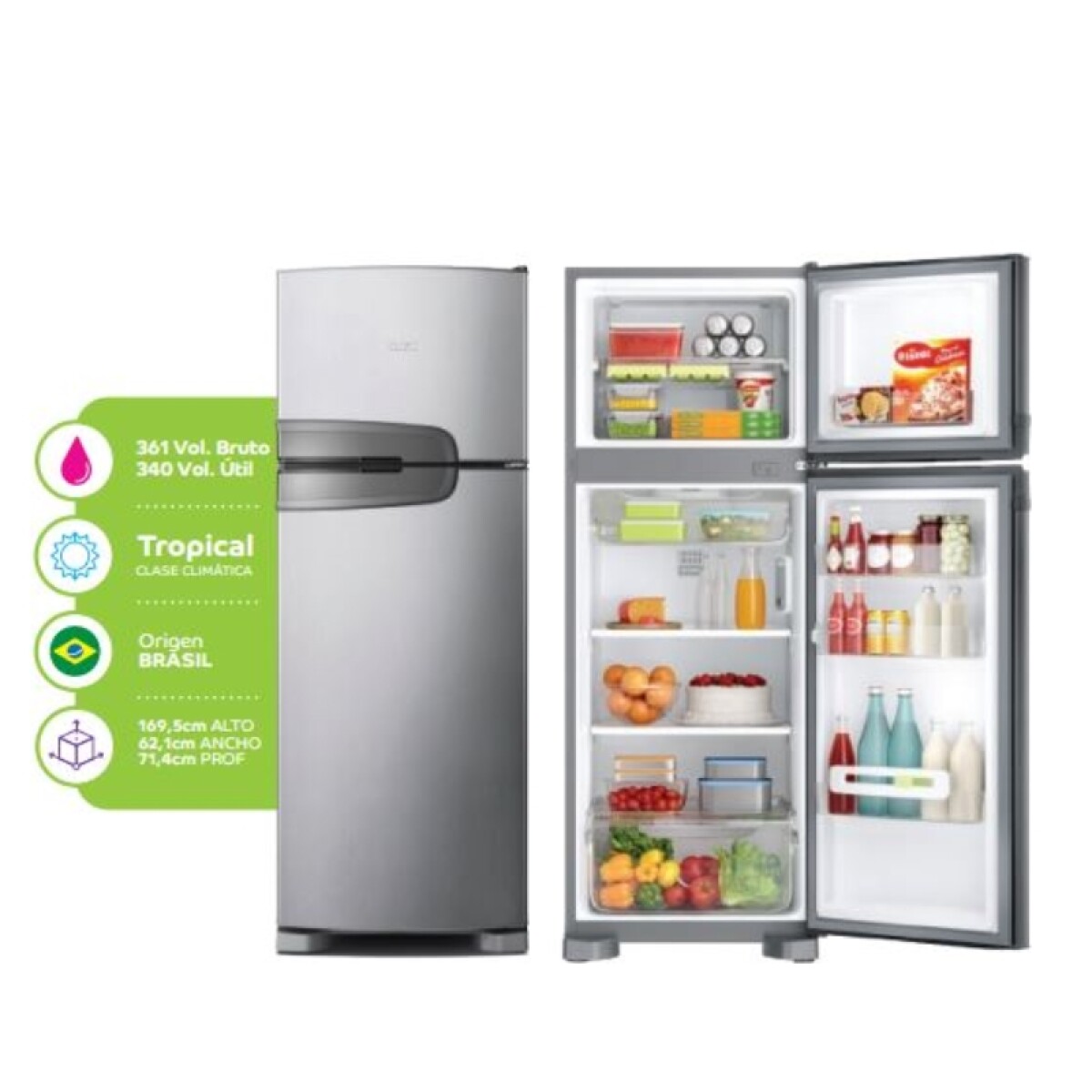 Heladera Consul Crm39 Inoxidable Frio Seco 