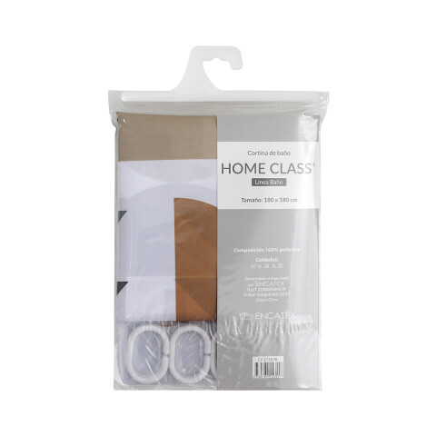 Cortina de Home Class con Argollas 180 x 180 cm 213578 GEOMETRIO MARRON
