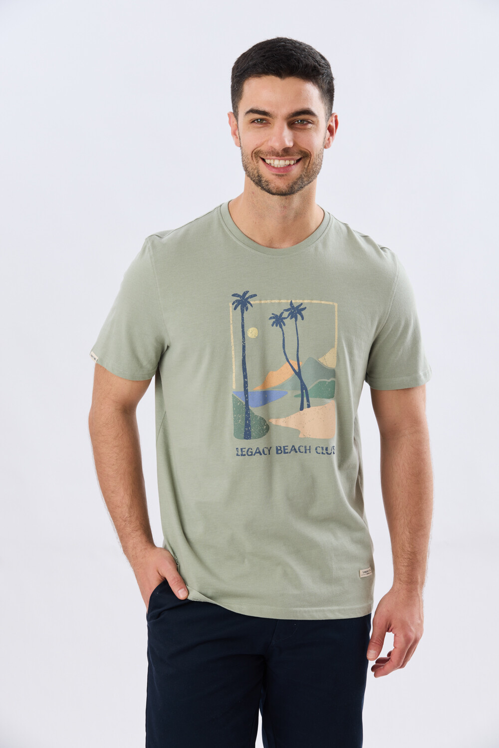 REMERA ESTAMPADA DE ALGODÓN Pistacho