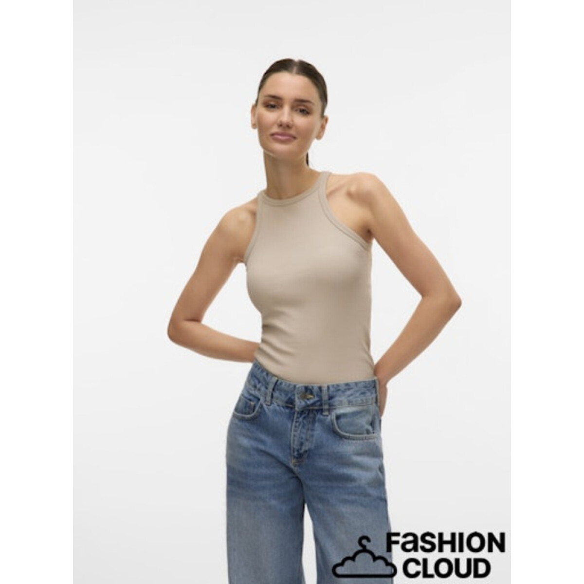 VMCHLOE SHORT TANK TOP JRS NOOS - Silver Lining 