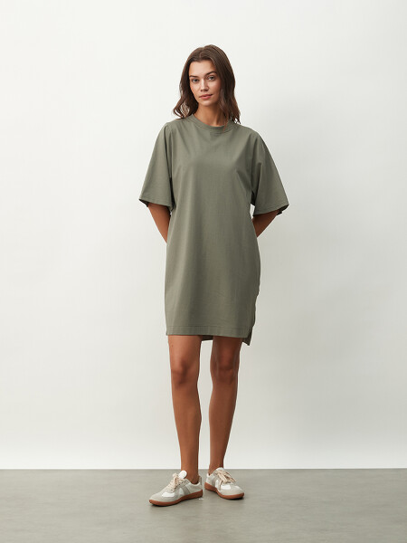 VESTIDO FLORENCIA VERDE GRISACEO