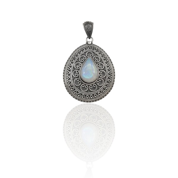 Dije Colgante Gota-Plata 925-Piedra Luna-CP4569 Conpiedra
