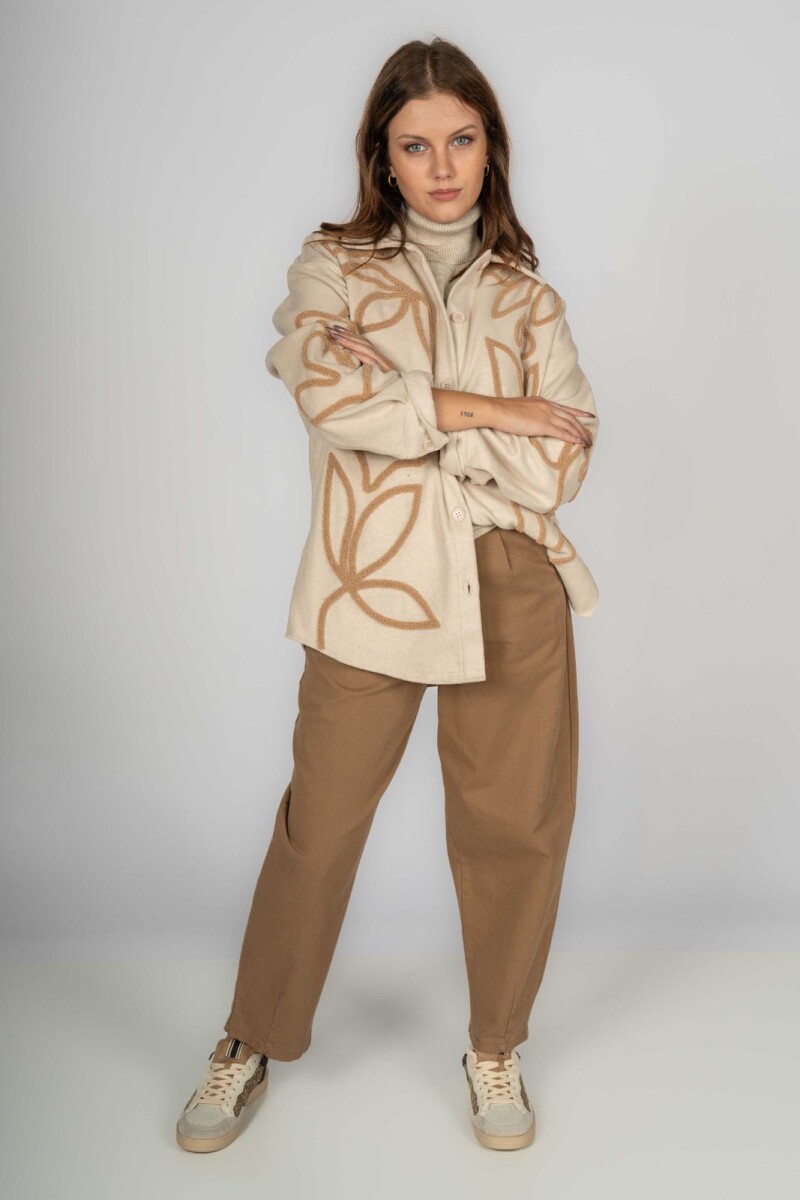 Sobrecamisa Hoja Beige