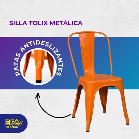 Silla Tolix Metálica Acero Industrial Sandman Comedor Naranja
