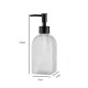 Dispensador de jabón de vidrio y base cuadrada 400ml TRANSPARENTE