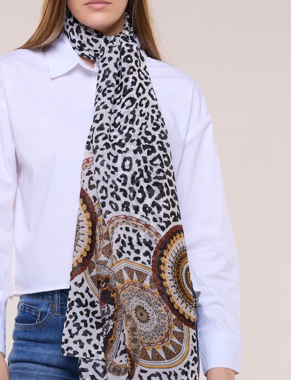 Pashmina Animal Print Y Mandalas MULTI/NEGRO