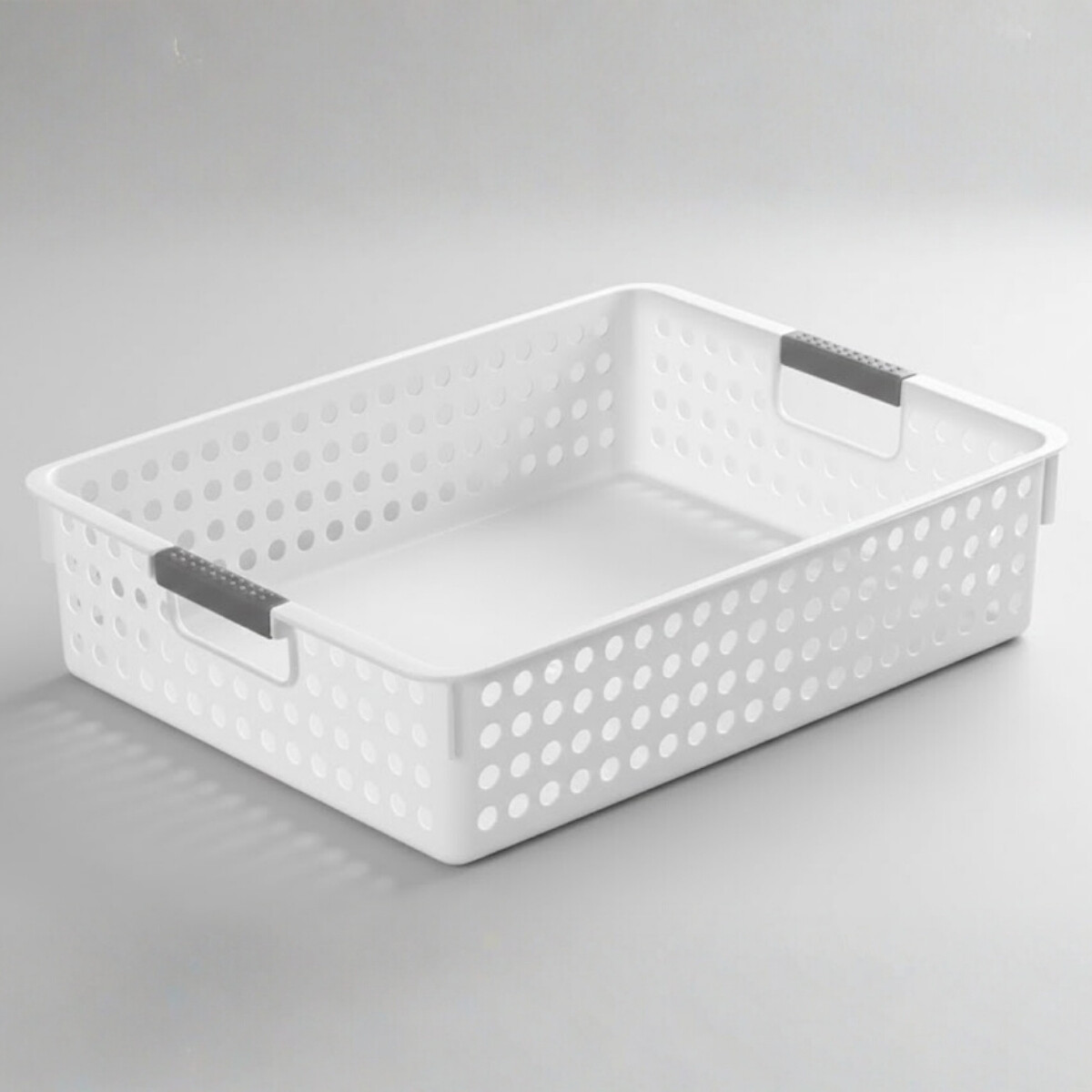 Cesto Organizador calado con asas 35 x 26 x 8.5 cm - BLANCO 