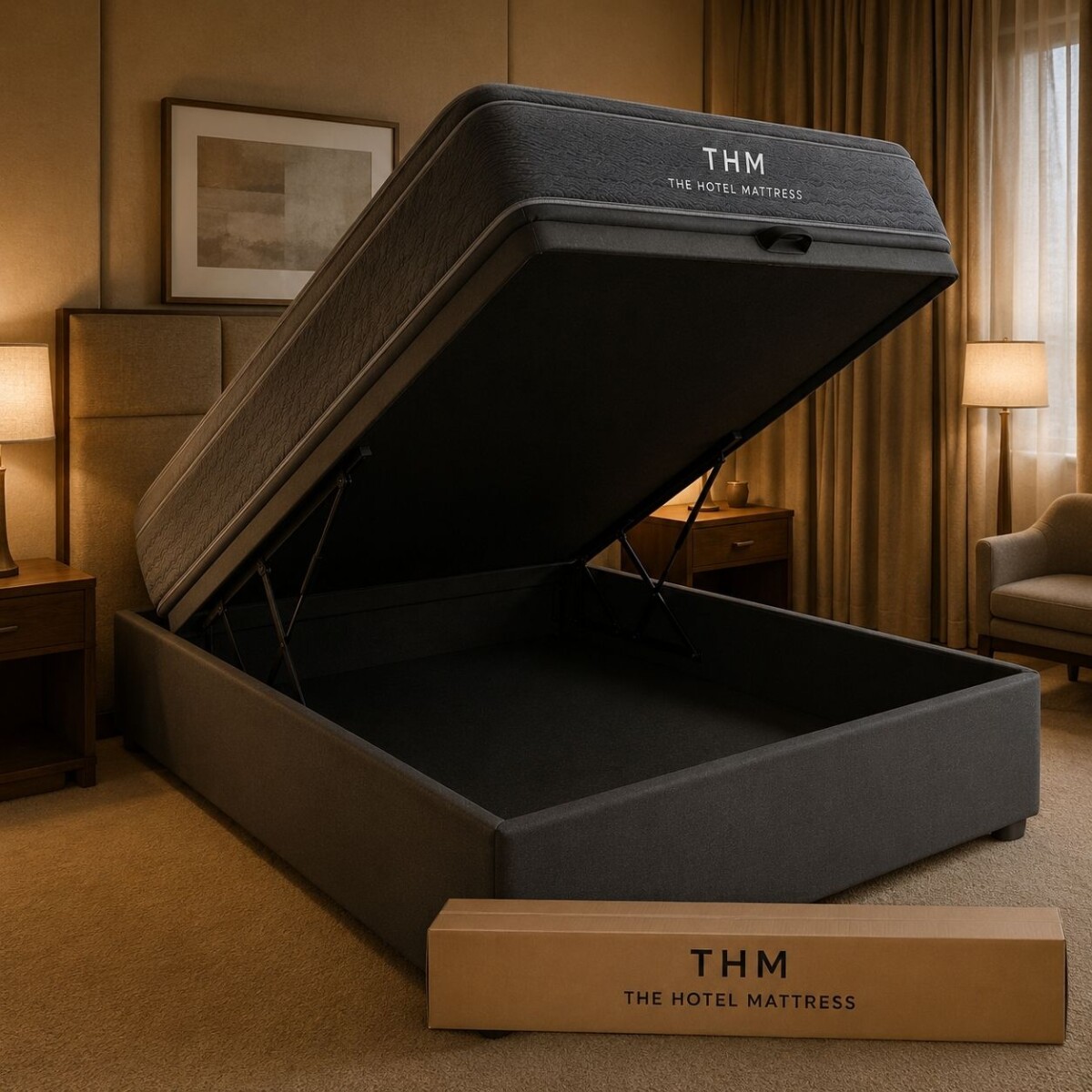 Sommier 2 Plazas THM Hybrid Silver Box Baul 